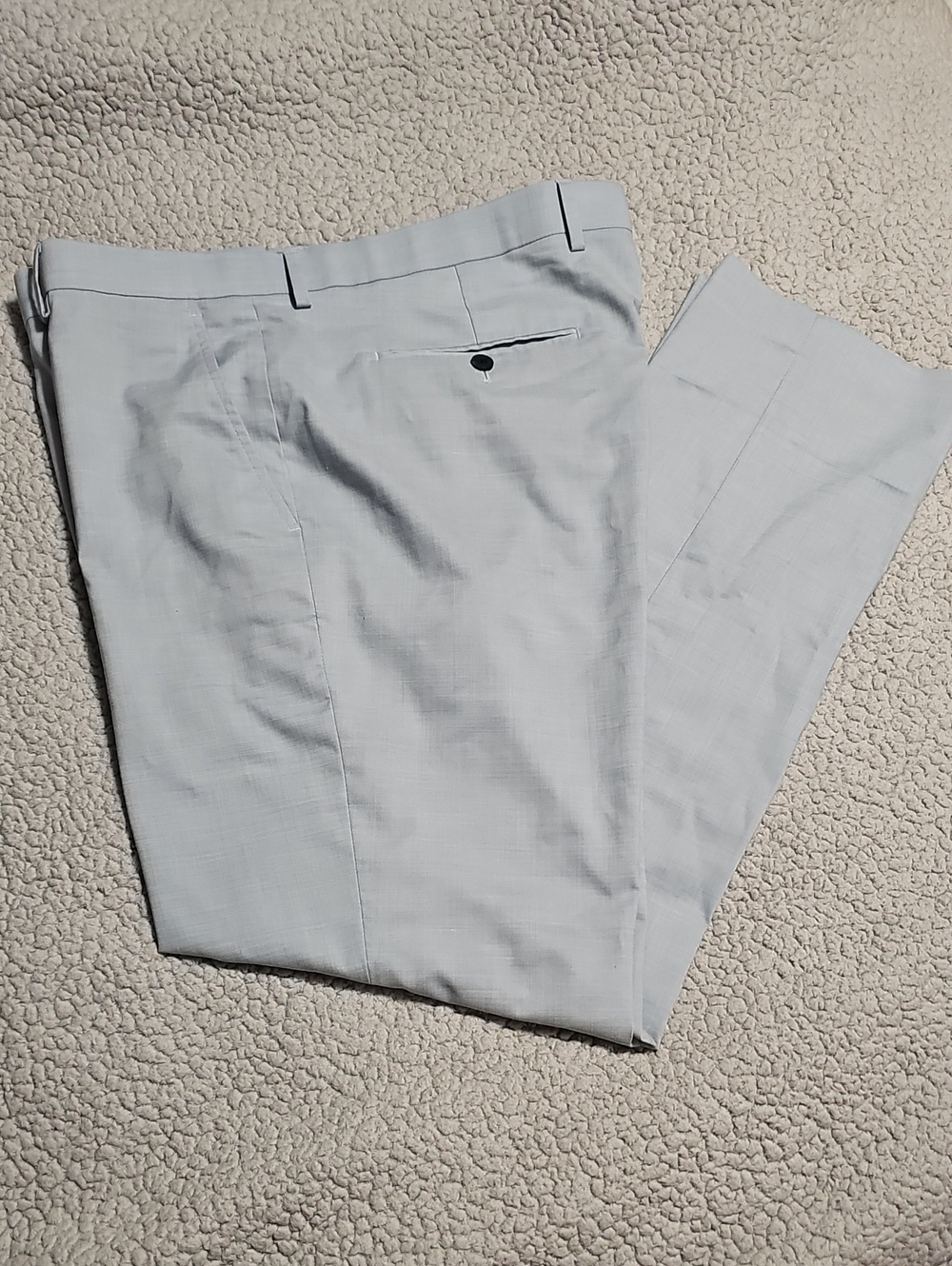 Light Blue Men's Dress Pants - Classic Flat Front